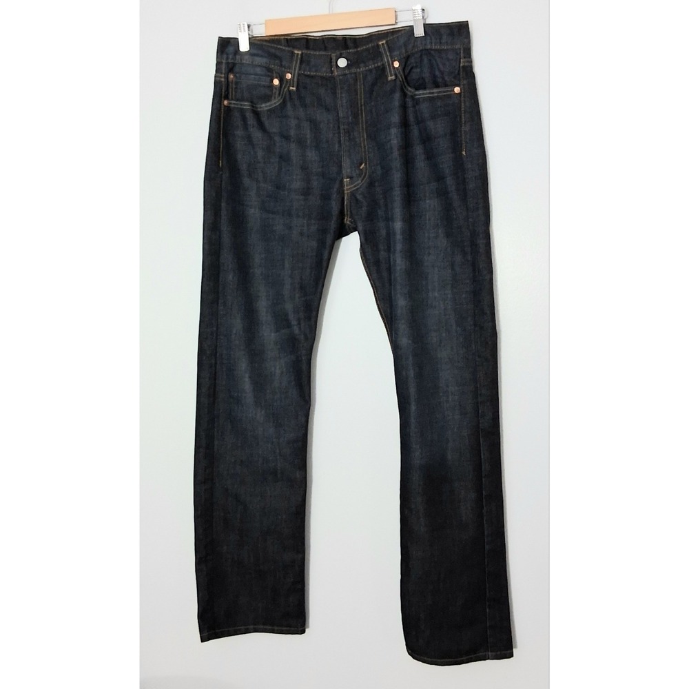 Levi's 513 Jeans Men's Size 36x32 Dark Wash Denim Pockets Zip Pre-owned